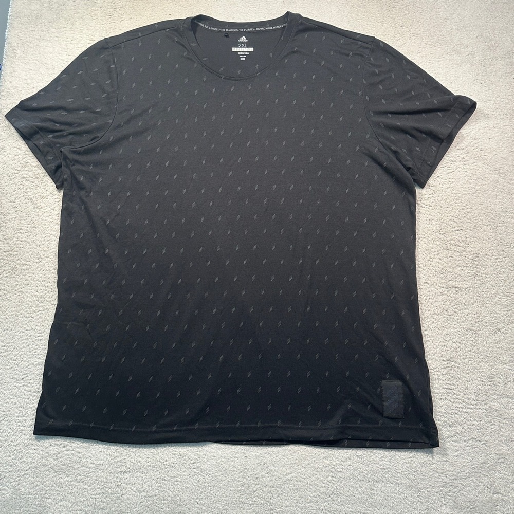 Adidas Adicross T-Shirt Mens 2XL Black All Over Logo Print CE3116 Golf Athletic